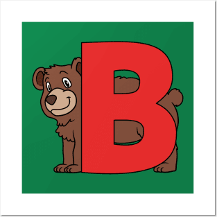 Letter B with Bear Posters and Art